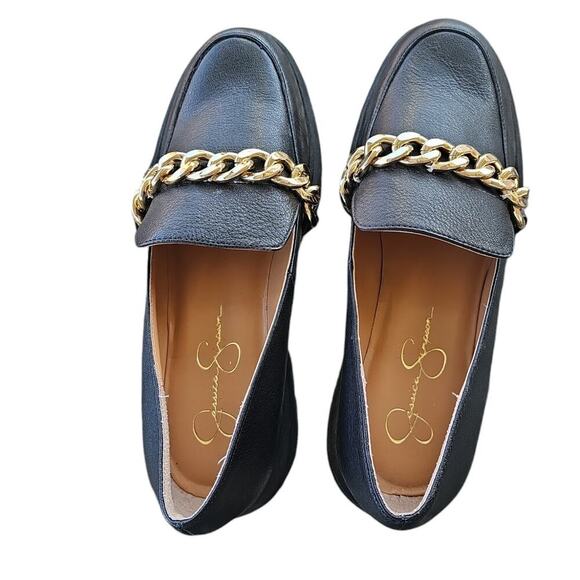 Jessica Simpson Disila Leather Slip-On Loafers Black Size 9 - Picture 3 of 7